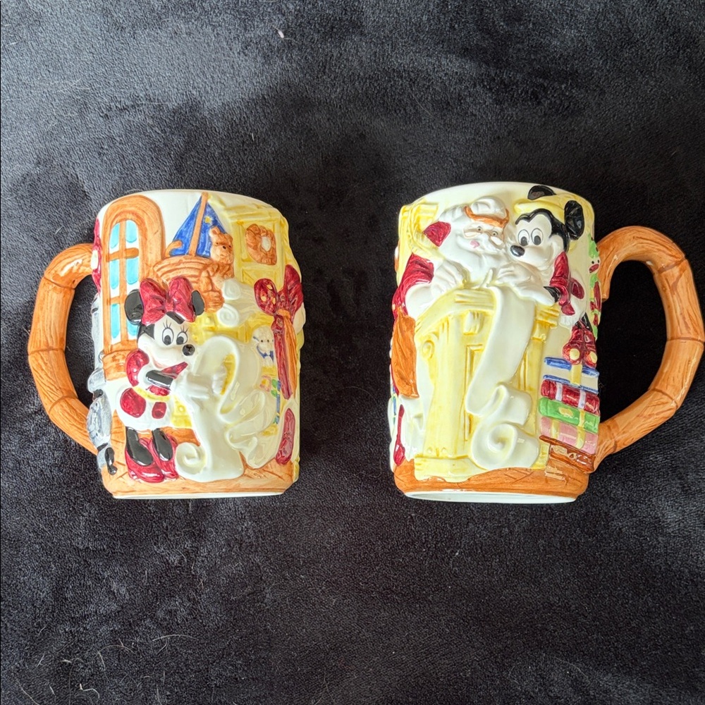 Disney Mickey and Minnie Festive Mug Pair - Red and Yellow